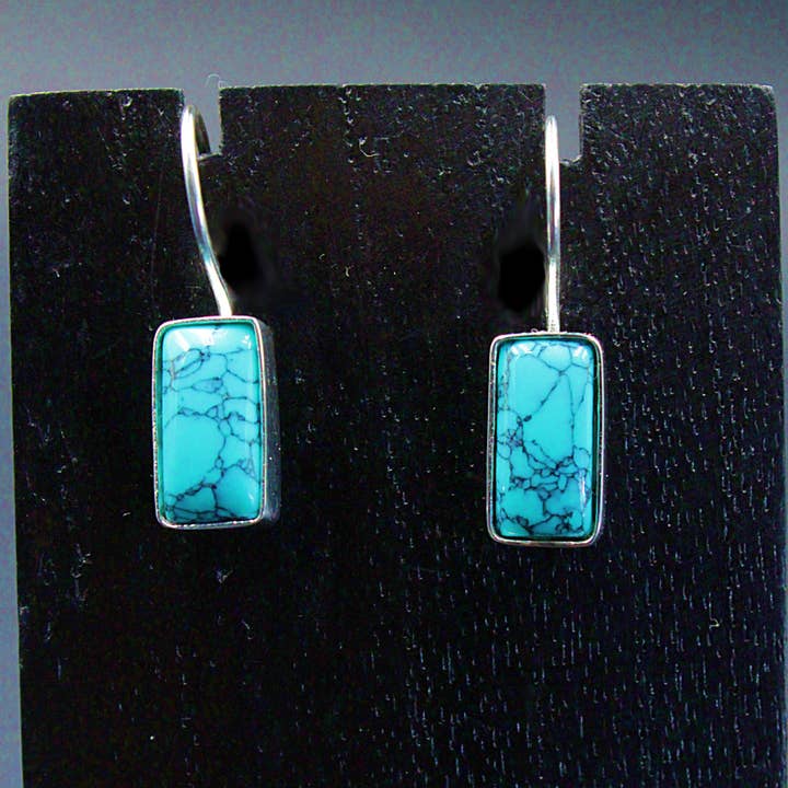 LA MAR - Wholesale Dangle Earrings - TURQUESA earrings with silver-plated design4