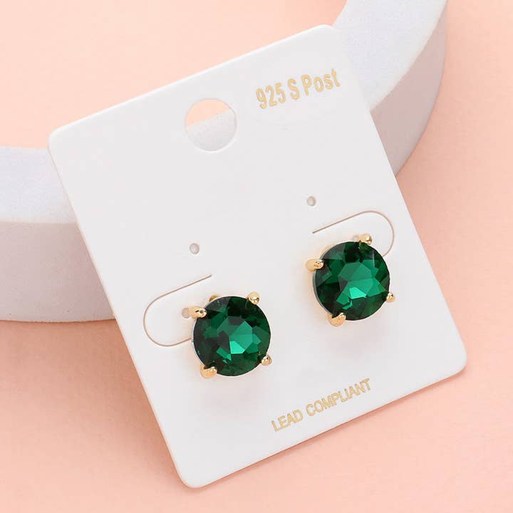 Sensibling Corp. - Wholesale Stud/Post Earrings - Round Stone Cushion Stud Earrings
