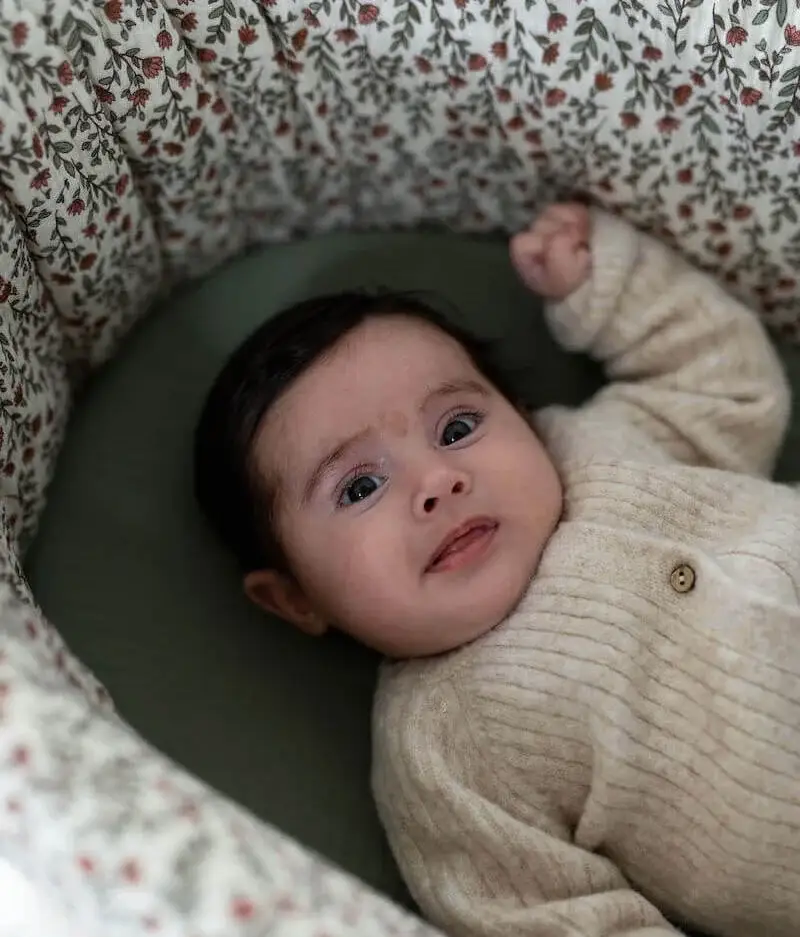 Manufacture des bébés français - Wholesale Bassinet - Baby - Madeleine bassinet cover green floral5