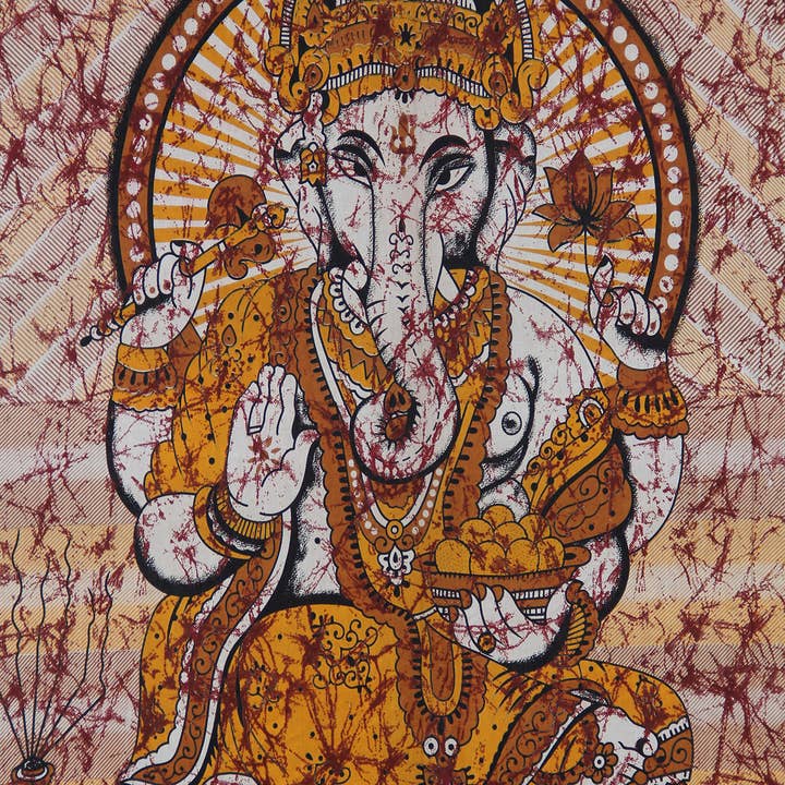 Lungta Imports - Wholesale Tapestry/Textile - Ganesha Ganesh Ganpati Tapestry Wall Hanging Decor3