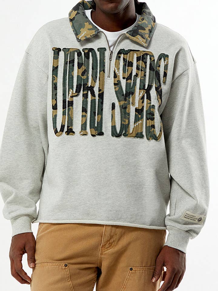 UPRISERS Camo Rugby Cremallera para venta al por mayor de UPRISERS