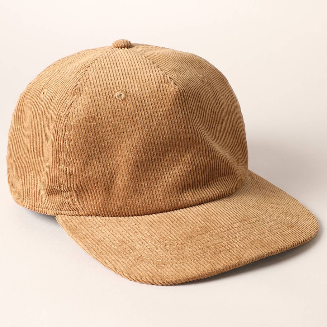Fashion City – wholesale Baseball cap – Women's – Plain Corduroy Flat Brim Snapback Cap Baseball Hat33