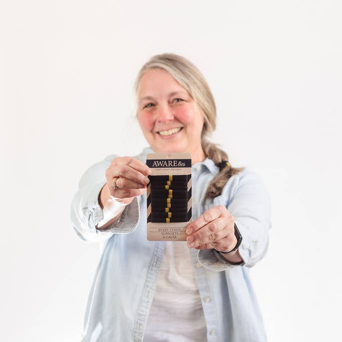 AWAREties | Yellow Stripe – Mental Health Awareness Pack for wholesale by AWAREties