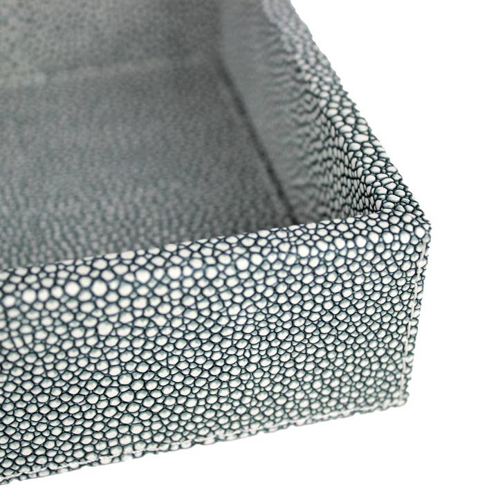 Signature Home Collection GmbH – Großhandel Deko-Tablett – Tablett rechteckig klein Kunstleder Rochen blau Organizer