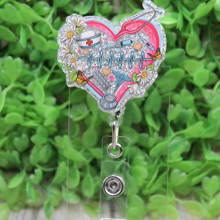 Sygeplejerske CNA Hjerterytme Hjerte Badge/ID Holder Rulle for engroshandel hos Hylidae Boutique