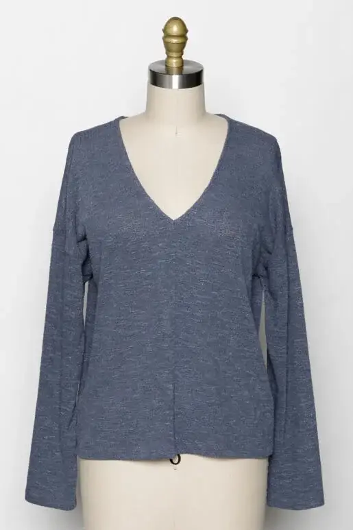 Final Touch - Wholesale Knit Top - Women's - V-Neck Knit Long Sleeve Top - T310446