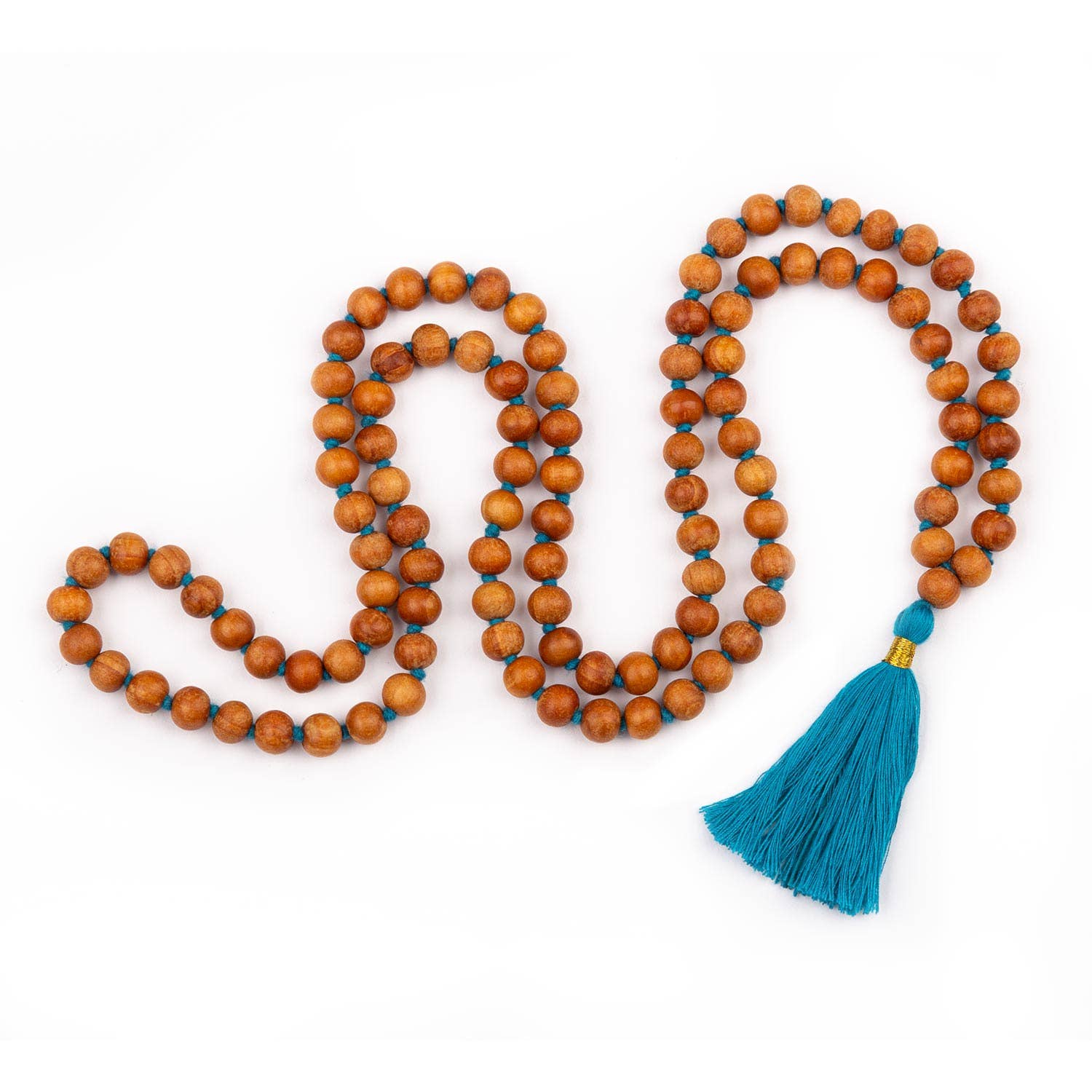 Bodynova - Wholesale Prayer Beads Necklace - Mala Yoga necklace with sandalwood scent, coloured tassel, 10810