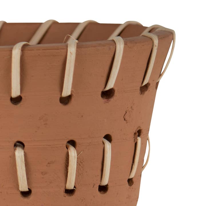Foreside Home & Garden - Wholesale Plant Pot - SALE - Denver Terracotta Planter Pot Woven Rattan