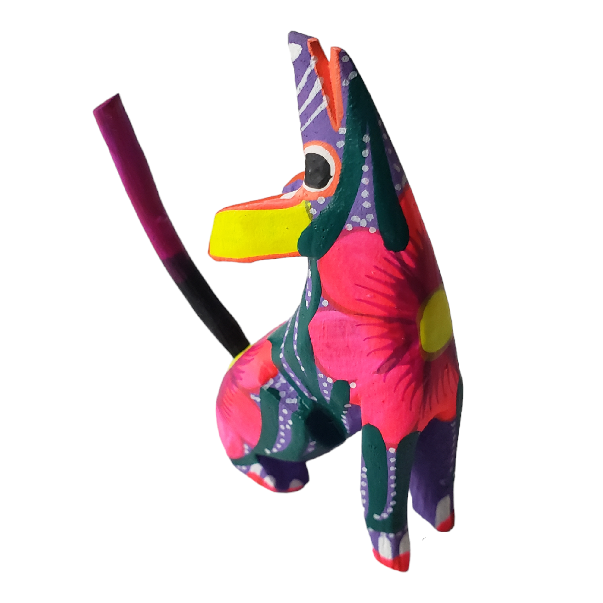 The Little Pueblo - Wholesale Decorative Figurine - Oaxacan Alebrije Coyote Mini Wood Carving Mexican Hand Painted6
