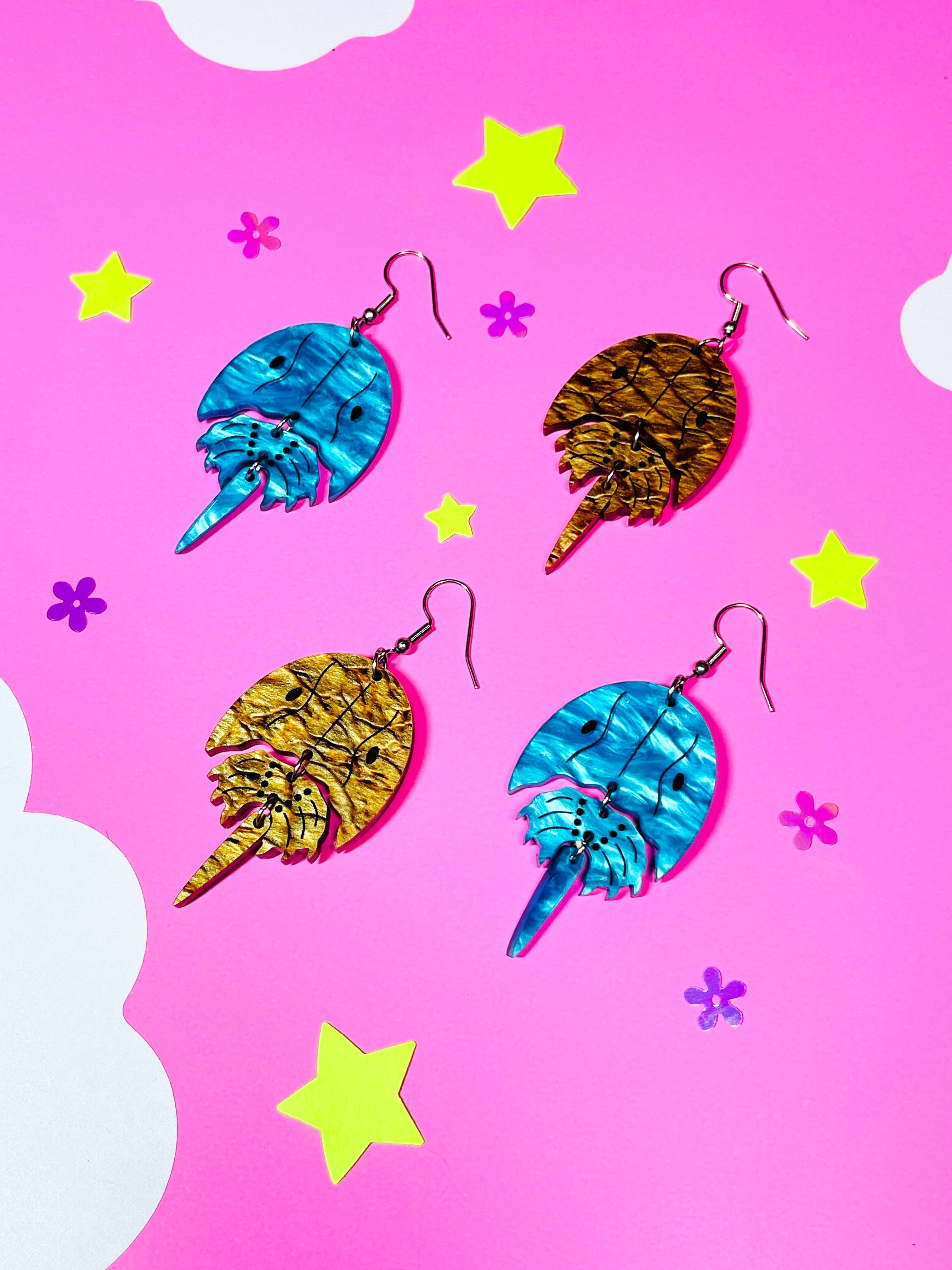 Smiley Moon Studio - Wholesale Dangle Earrings - Horseshoe Crab Earrings