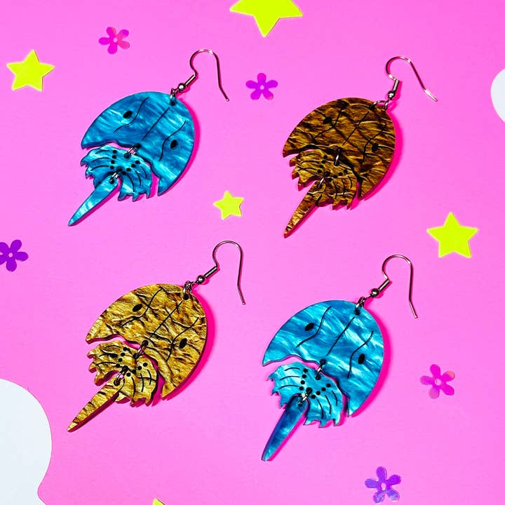 Smiley Moon Studio - Wholesale Dangle Earrings - Horseshoe Crab Earrings0