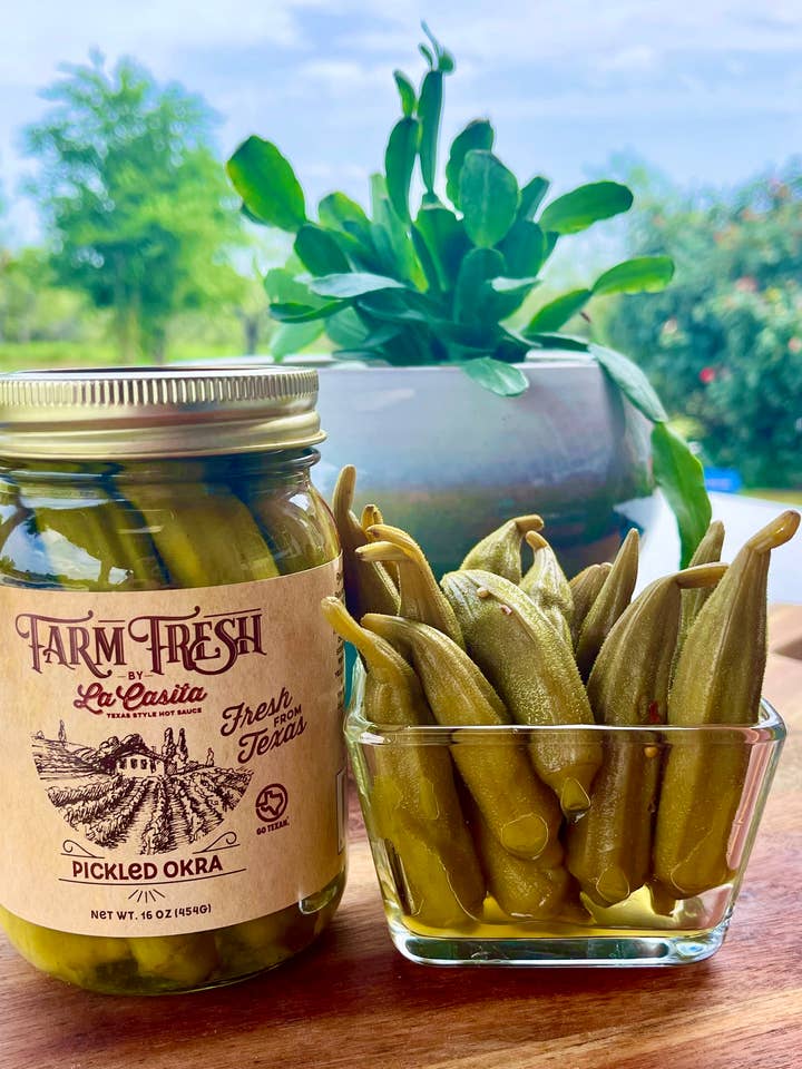Farm Fresh by La Casita Pickled Okra for wholesale by La Casita Hot Sauce