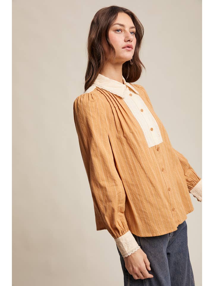 Listicle - Wholesale Buttoned-down shirt – Women's - Victorian Contrast Lace Blouse26