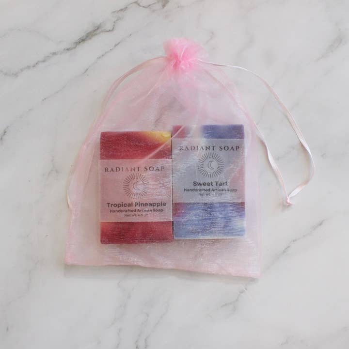 Fruity Soap Duo Set - Sweet Tart and Tropical Pineapple for wholesale by RADIANT SOAP