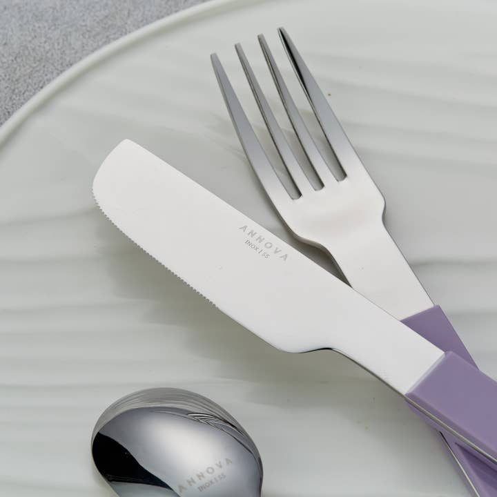 ANNOVA - Wholesale Flatware Set - ANNOVA Block Handle Silverware Set 20 Pieces Color Modern Style Flatware42