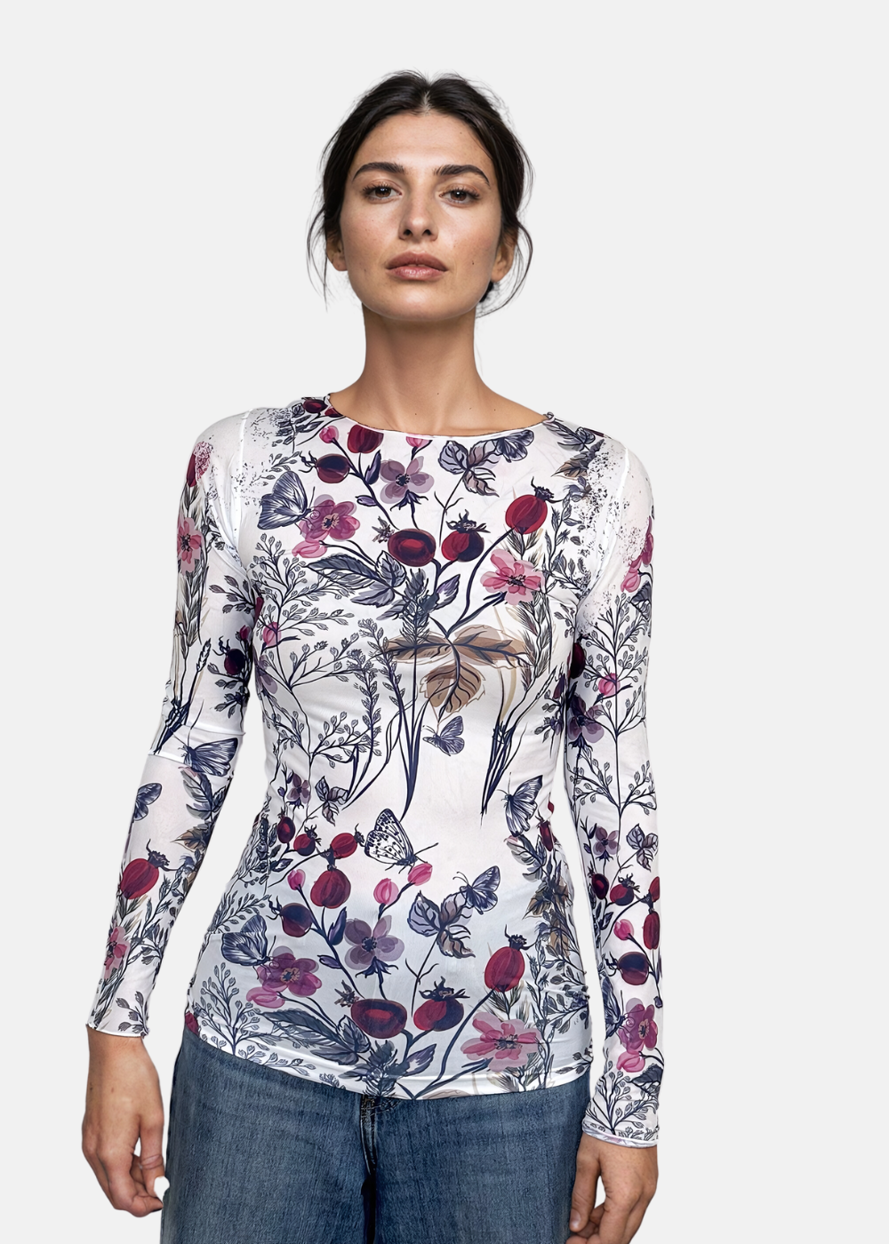 AMB Designs – Engroshandel Bluse - Dame – Hello Blossom Second Skin Raw Edge Top6