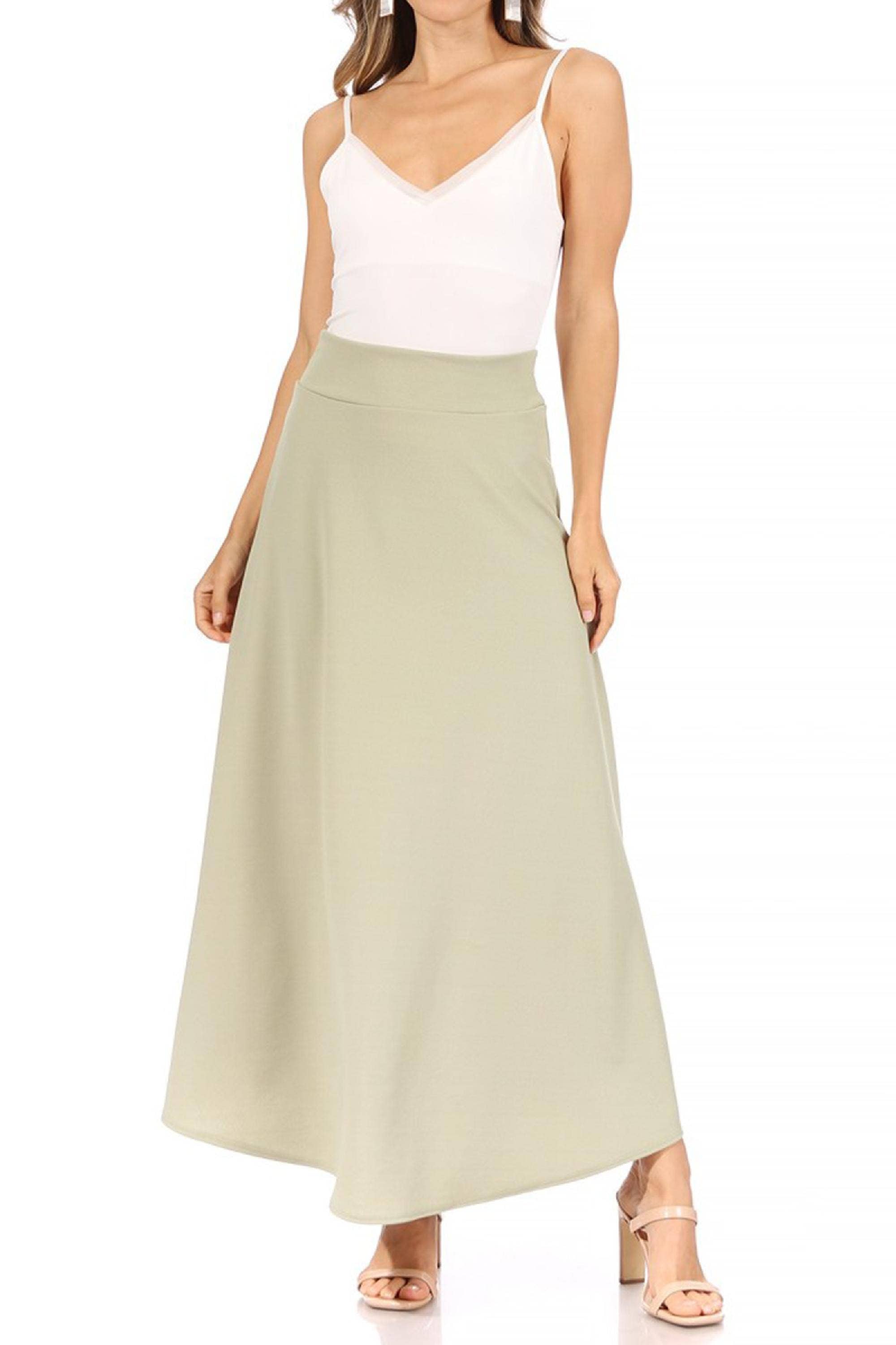 MOA COLLECTION - Wholesale Skirt - Women's - Women's Casual Solid Flare A-line Long Skirt32