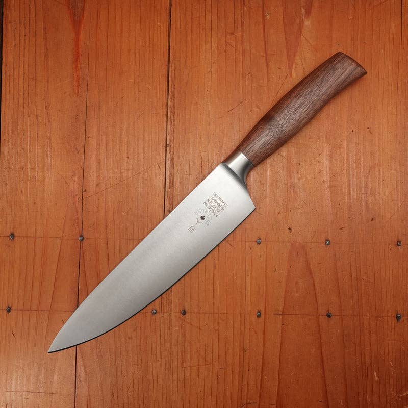 Bernal Cutlery – Faca de cozinha/utilitário por atacado – Frider Herder Madeira 8" Chef Forjado Noz Inoz Inoxidável 1/2 Bolster