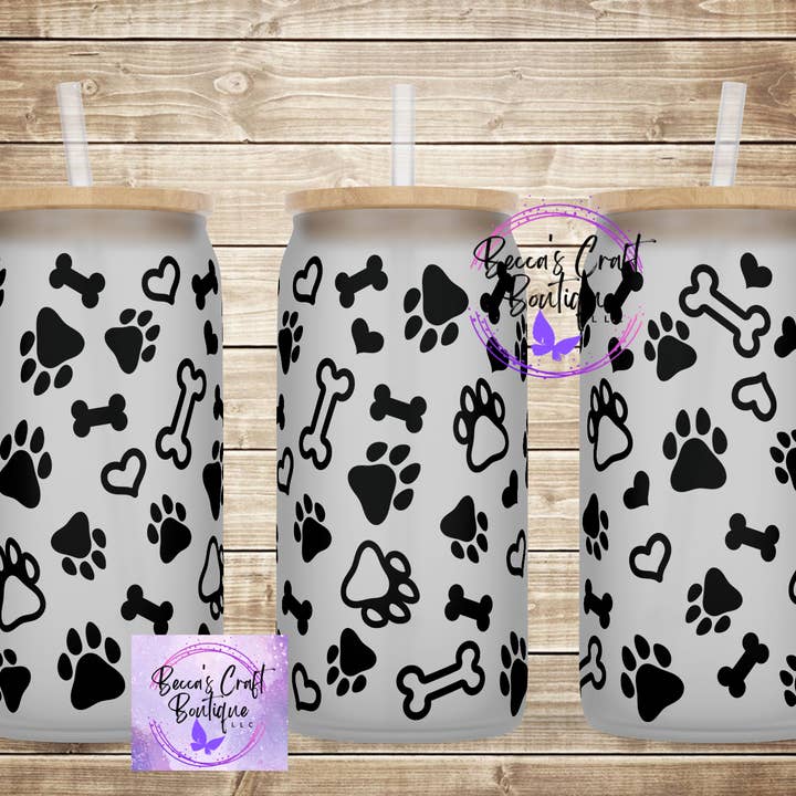 Animal print iced coffee cup for wholesale by Becca's Craft Boutique