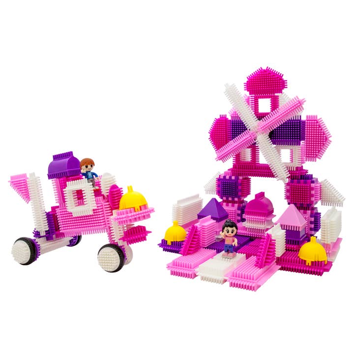 PicassoTiles 106pc Pink Hedgehog Building Block Set for wholesale by PicassoTiles