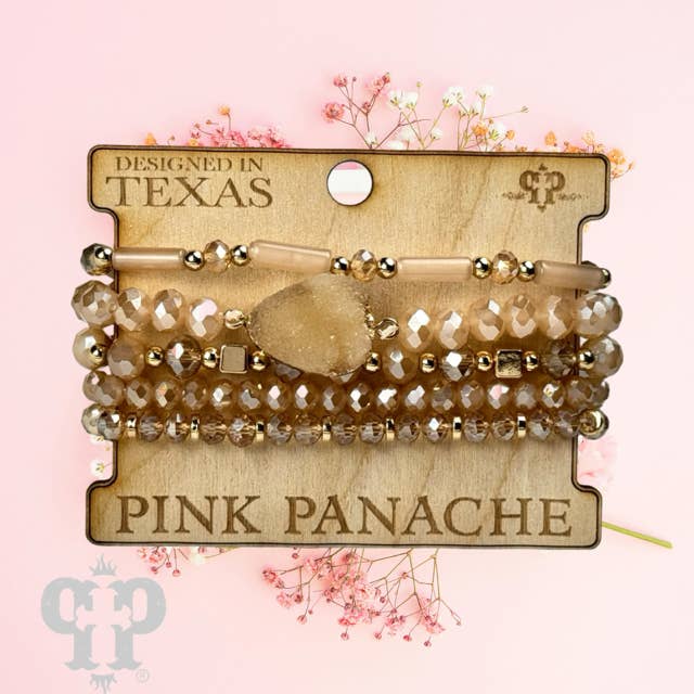 Pink Panache Brands - Wholesale Jewelry Set - Five strand druzy bracelet set3