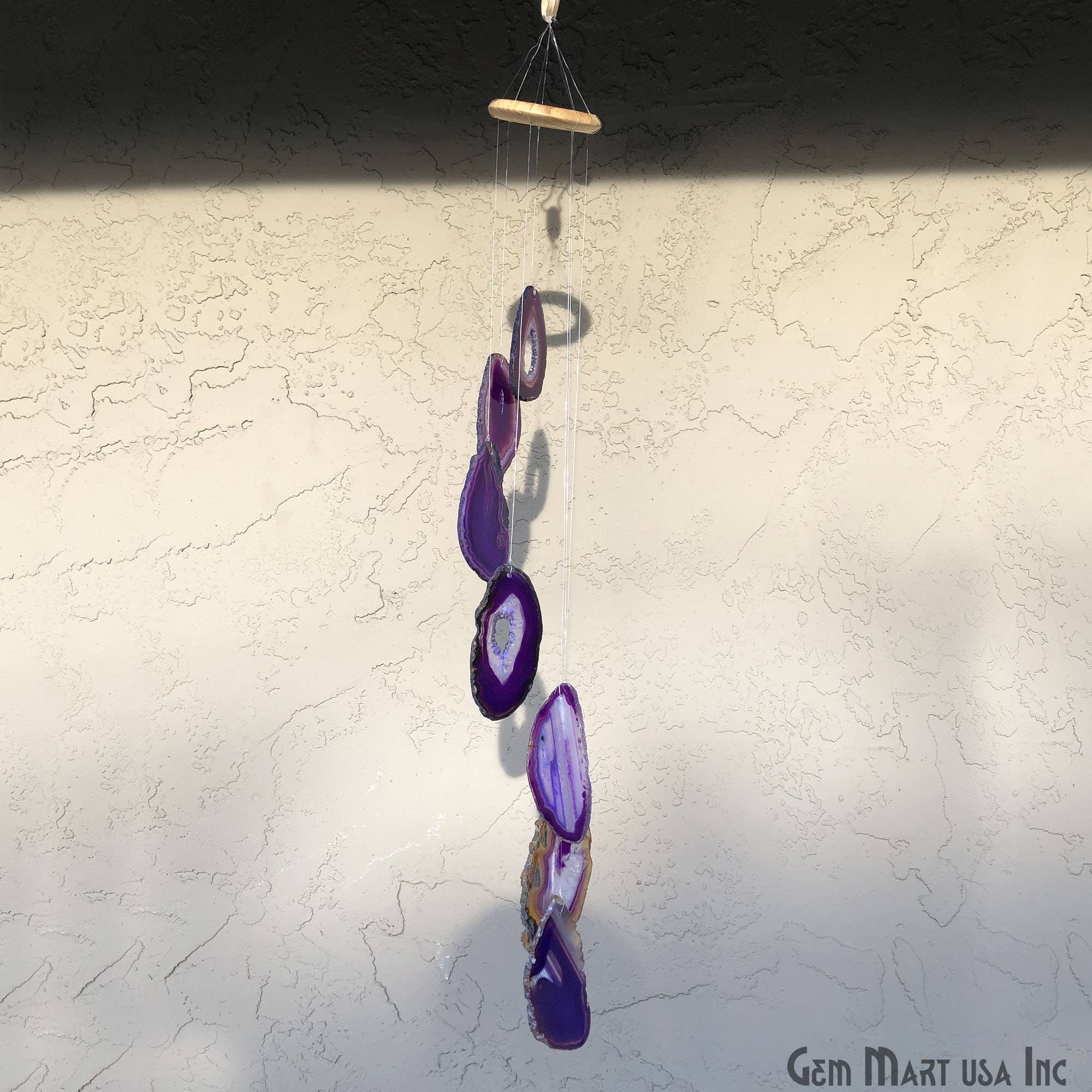 GemMartUSA - Wholesale Wind Chime - Wind Chime in Natural Purple Agate for Outside, Home Decor5