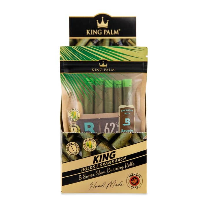 King Palm King Size Natural Pre-Rolled 5pk Leaf Tubes - 15ct for wholesale by Cannatron