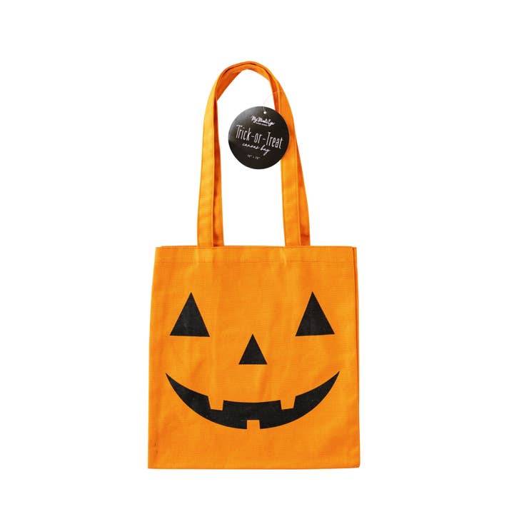 My Mind’s Eye - Wholesale Tote Bag - Women's - PLCB100 - Jack-o-Lantern Canvas Trick or Treat Bag