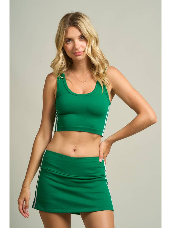 ANWND - Wholesale Top & Skirt Set - Women's - 54377SET - CONTRAST BINDING TANK TOP AND SKORT (