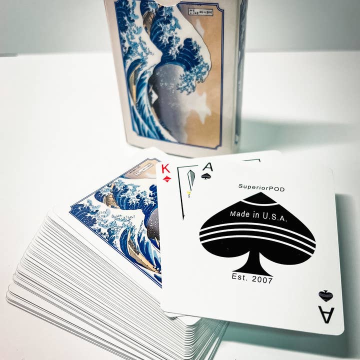 Superior Print on Demand - Wholesale Playing Cards - The Great WAVE Japanese Playing Cards, The Wave Card Deck