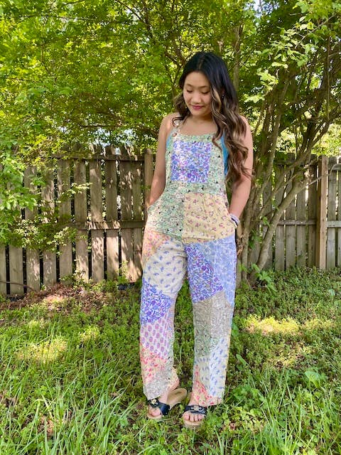 Blue Sky - Wholesale Overalls - Women's - 2227 Old School Overalls in Patchwork Rayon14