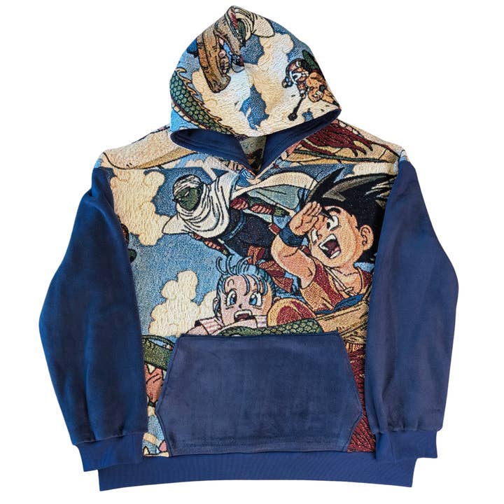 One-of-One Handmade Dragon Ball Z Fleece Hoodie (XL) for wholesale by Goth Cloth Co.