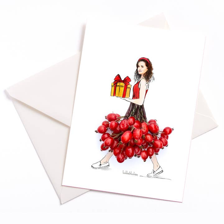 Lütteblüten - Wholesale Christmas Card - Ich habe ein Geschenk für dich - Karte mit Umschlag