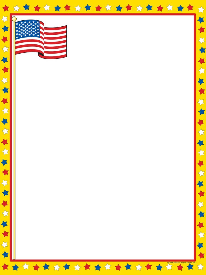 Designer Paper - Patriotisk (50 ark pakke) for engroshandel hos Creative Shapes Etc.