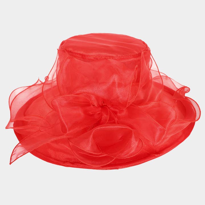 Sensibling Corp. - Wholesale Fascinator Hat - Women's - Bow Ruffle Double Layered Organza Dressy Hat
3