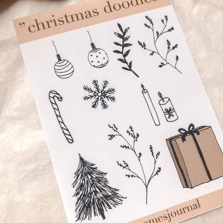Christmas drawings stickers, stickers, Christmas tree, winter -samesjournal for wholesale by samesjournal