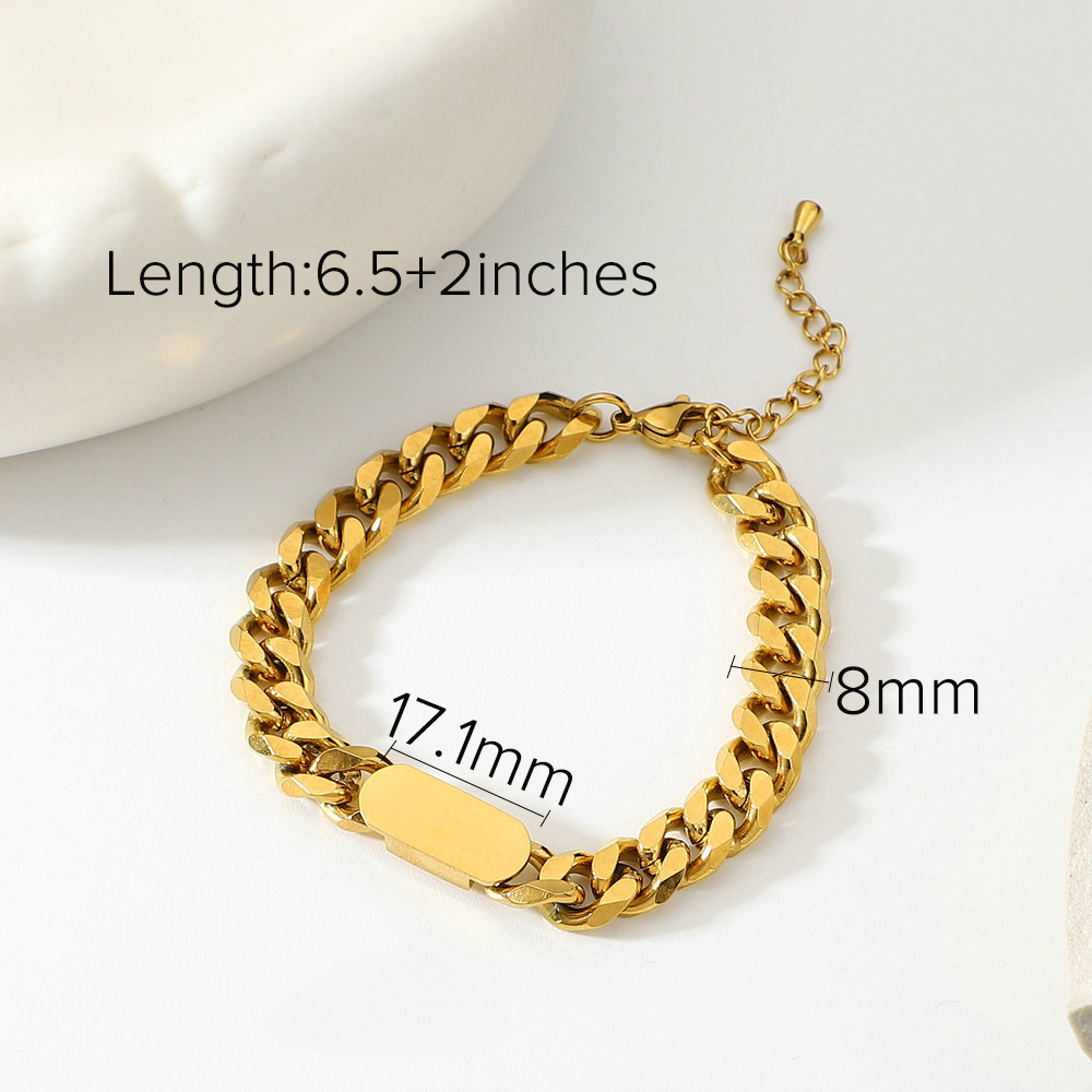 Mio Queena - Vendita all'ingrosso Bracciali a catena e a maglie - Bracciali a catena in acciaio placcato oro 18K - Multi stile9