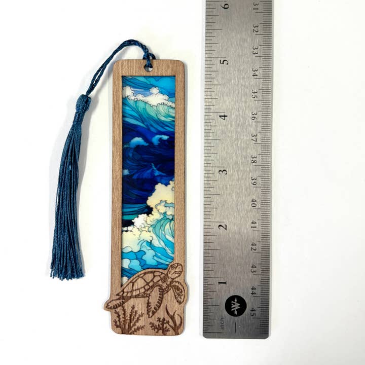 Art by Sharell - Wholesale Bookmark - Sea Turtle Bookmark | Wood & Acrylic Tassel Bookmark7
