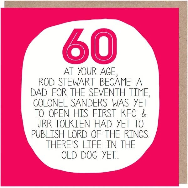 Paper Plane - Wholesale Birthday Card - 60th Birthday Card - At Your Age - Funny Birthday Card