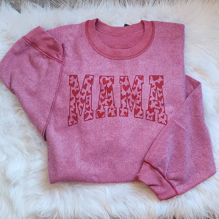 Mama Heart Inside Out Sweatshirt for wholesale by Enid and Elle