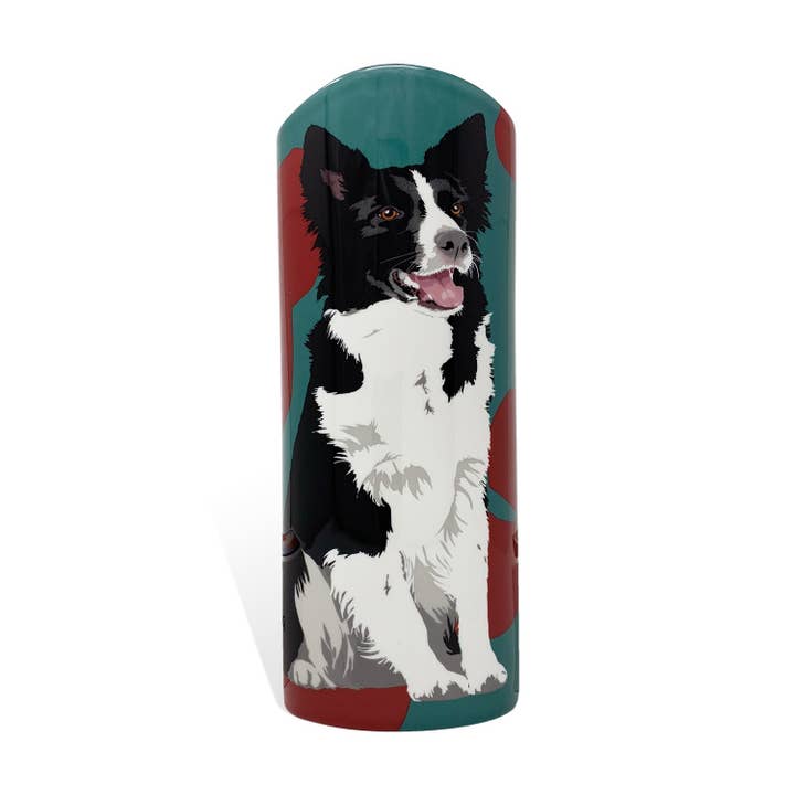 Border Collie Vase für den Großhandel von Leslie Gerry