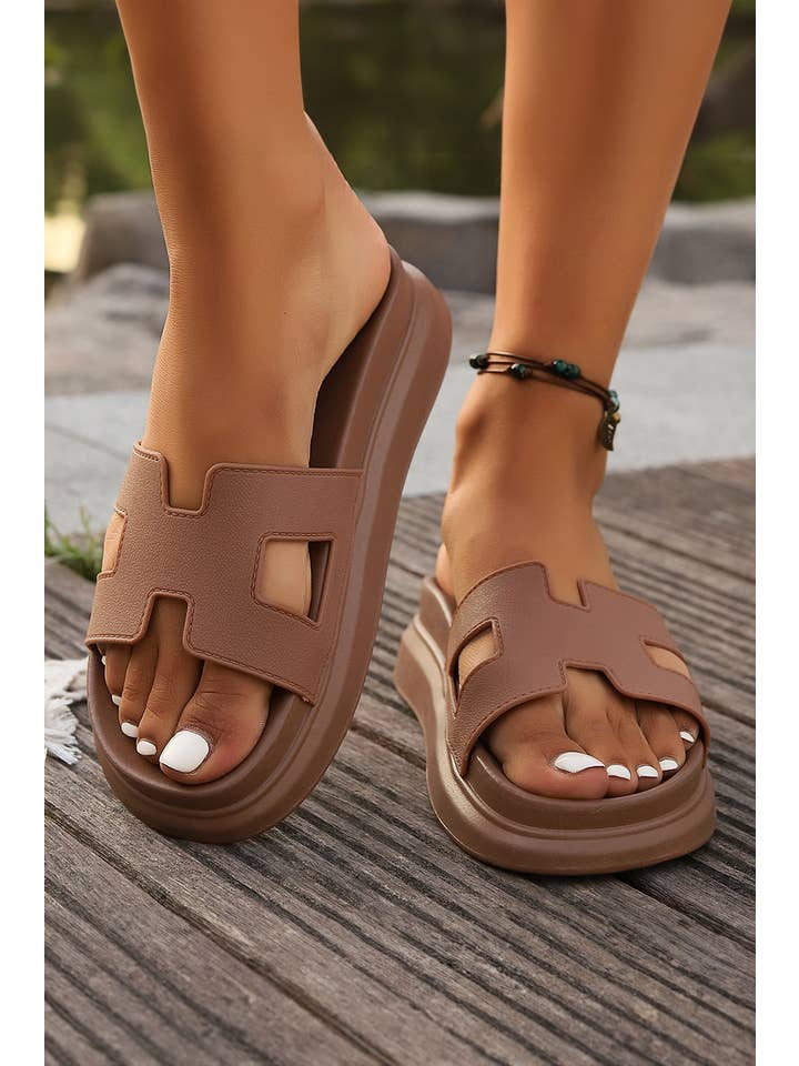 Little Daisy Closet - Wholesale Slides - Women's - LDC Cutout Design Open Toe Platform Slippers