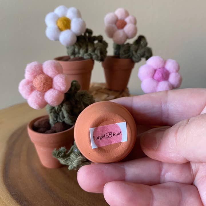 ForgetBKnot - Wholesale Artificial Flowers - Pompom, Felt & Macrame Forever Fibre Flower - Mini12