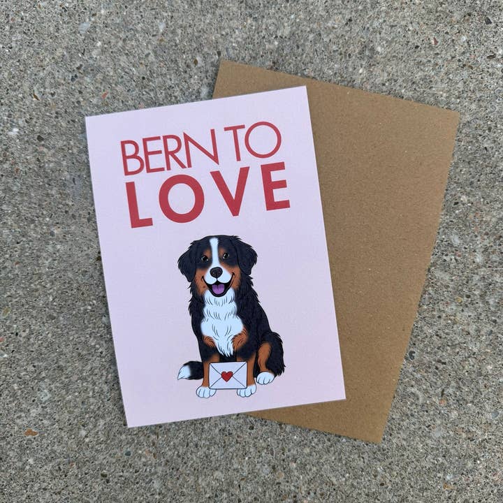 LOLLYPOPARTSTUDIO - Wholesale Everyday Greeting Card - Carte Bouvier Bernois « Bern to Love »2
