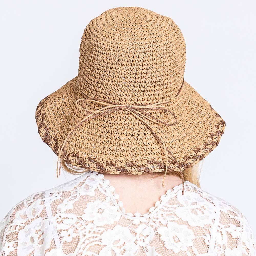 Sensibling Corp. - Wholesale Bucket Hat - Women's - Edge Detailed Straw Bucket Hat6