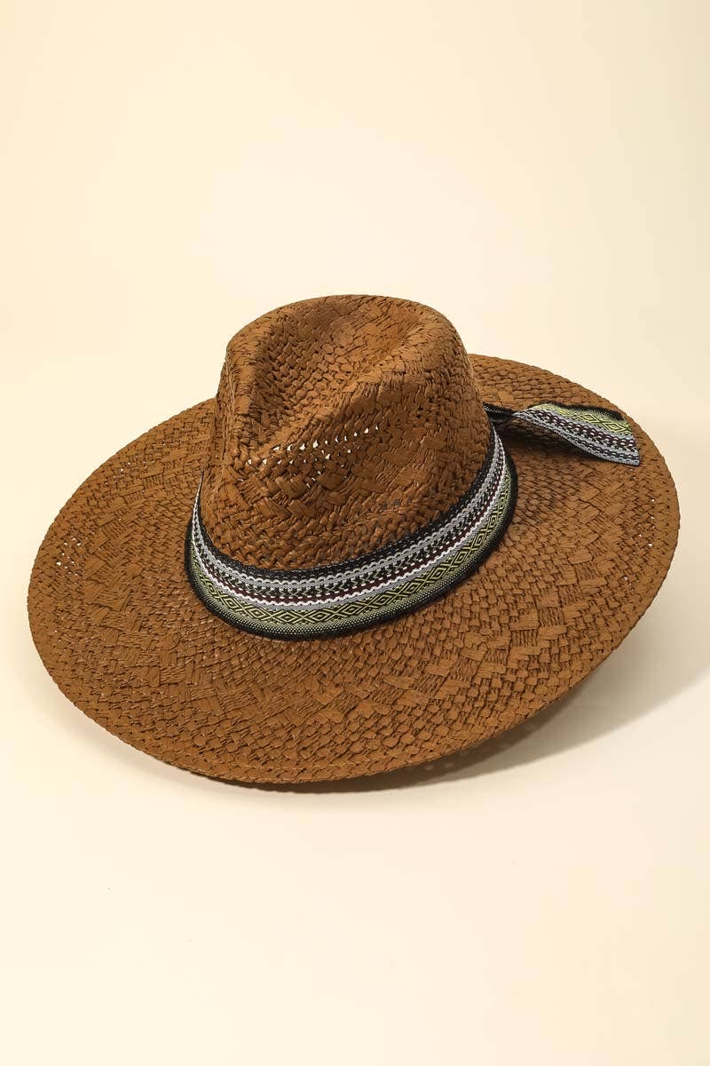 Anarchy Street - Wholesale Straw Hat - Women's - Boho Pattern Ribbon Straw Braided Hat1