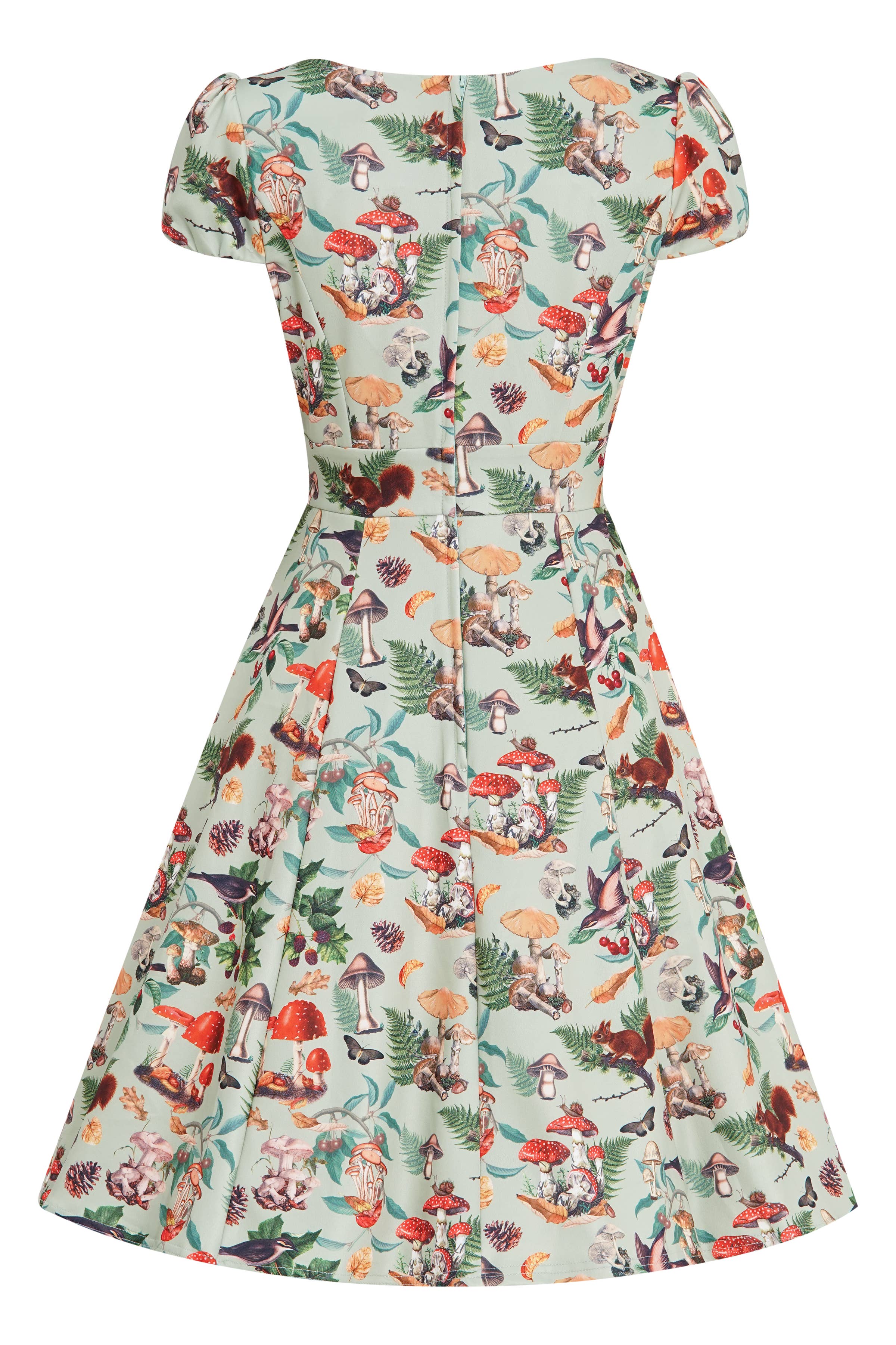 Dolly & Dotty - Wholesale Dress - Women's - Claudia Flirty Fifties Style Dress in Mushrooms and Forest5