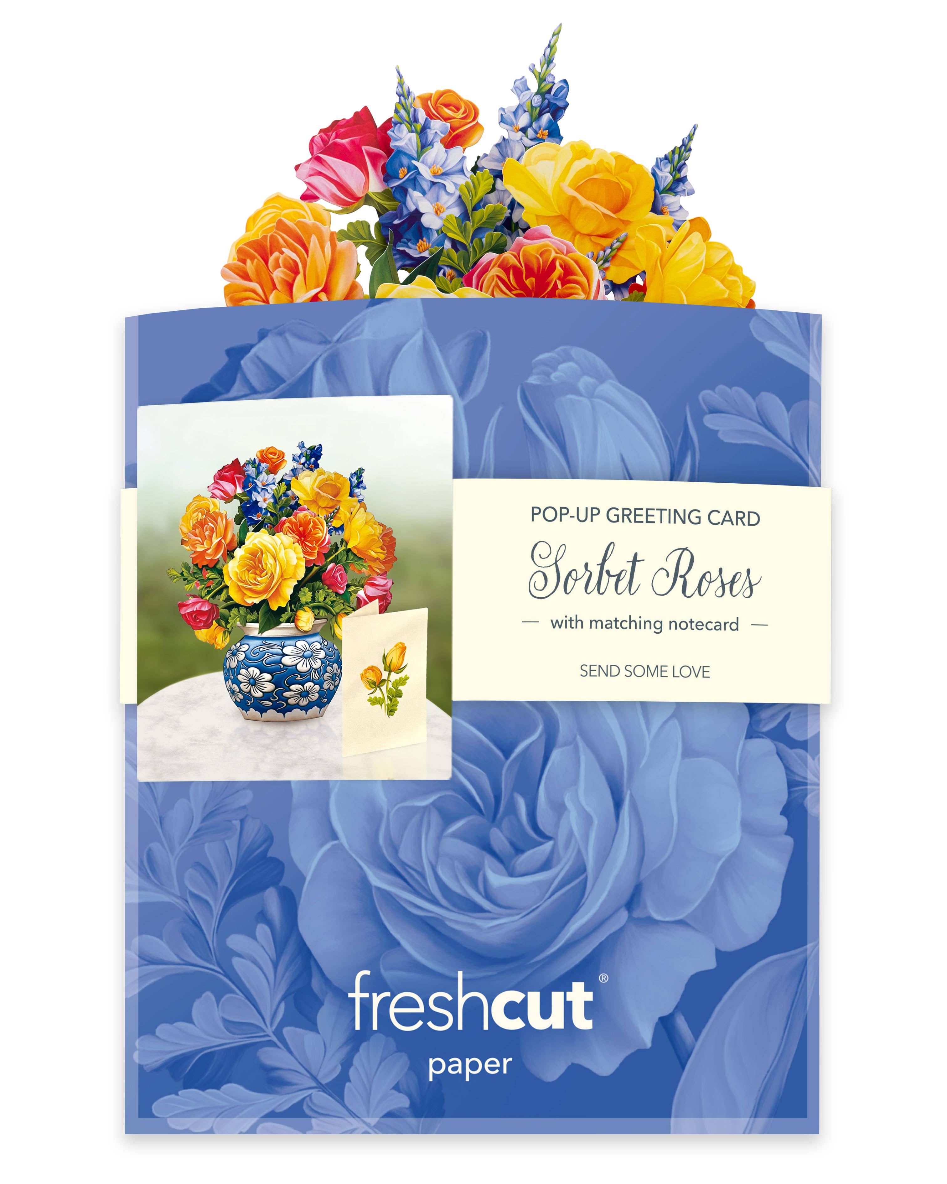 FreshCut Paper LLC - Wholesale Everyday Greeting Card - Mini Sorbet Roses (10 Pop-up Greeting Cards)5