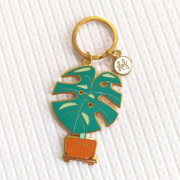 Monstera Keychain for wholesale by Home by Faith