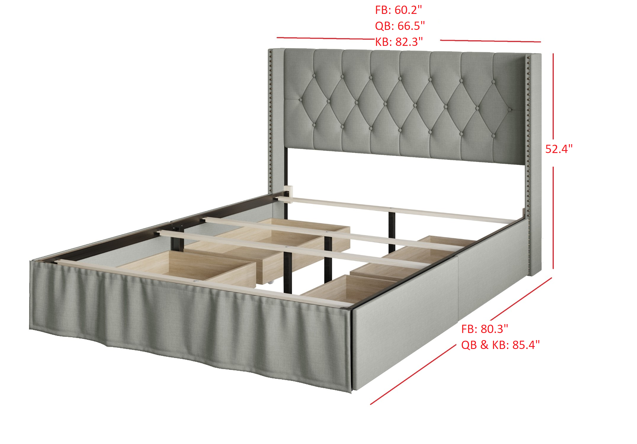 Home Design - Wholesale Bed - Home Design Andrea Upholstered Storage Panel Bed Frame13